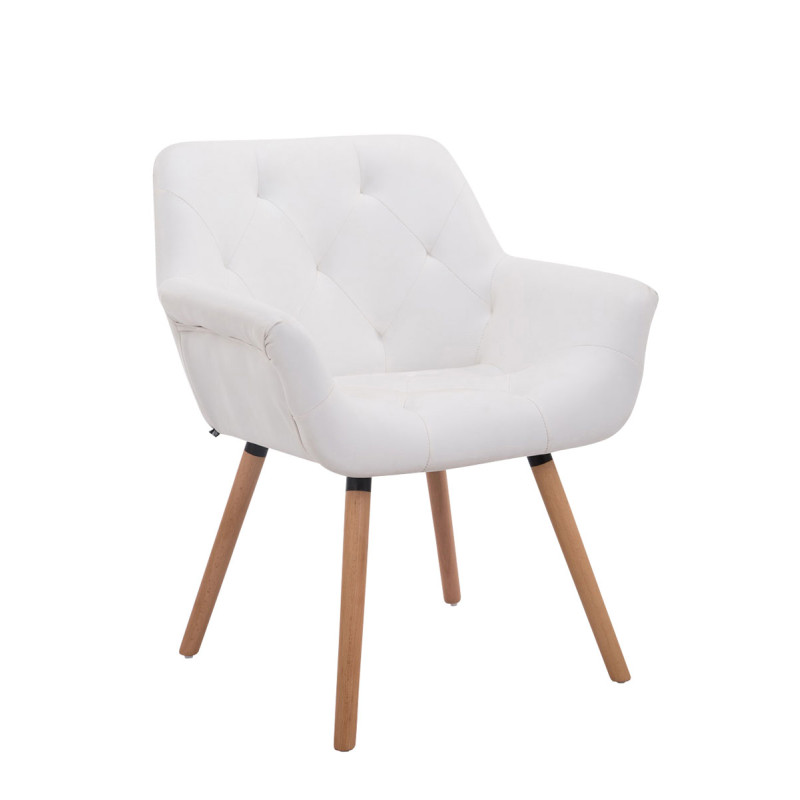 Chaise visiteur Cassidy natura | blanc