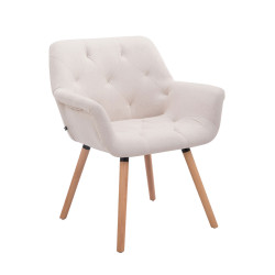 Chaise visiteur Cassidy en tissu naturel | beige