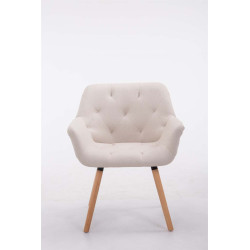 Chaise visiteur Cassidy en tissu naturel | beige