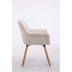 Chaise visiteur Cassidy en tissu naturel | beige