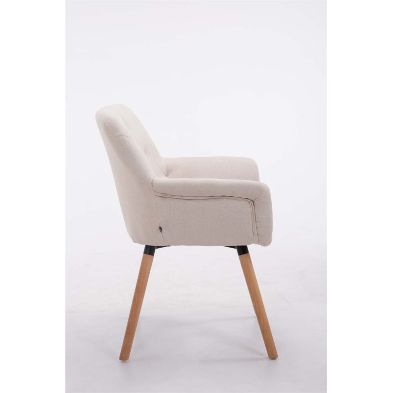 Chaise visiteur Cassidy en tissu naturel | beige