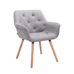 Chaise visiteur Cassidy en tissu naturel | gris