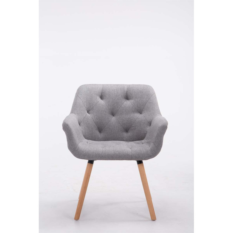 Chaise visiteur Cassidy en tissu naturel | gris