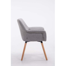 Chaise visiteur Cassidy en tissu naturel | gris