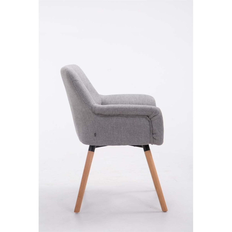 Chaise visiteur Cassidy en tissu naturel | gris