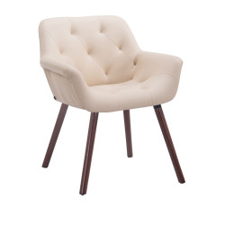 Chaise visiteur Cassidy en noyer | crème