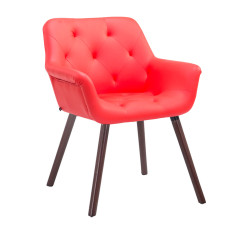Chaise visiteur Cassidy en noyer | rouge