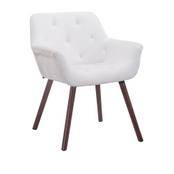 Chaise visiteur Cassidy en noyer | blanc