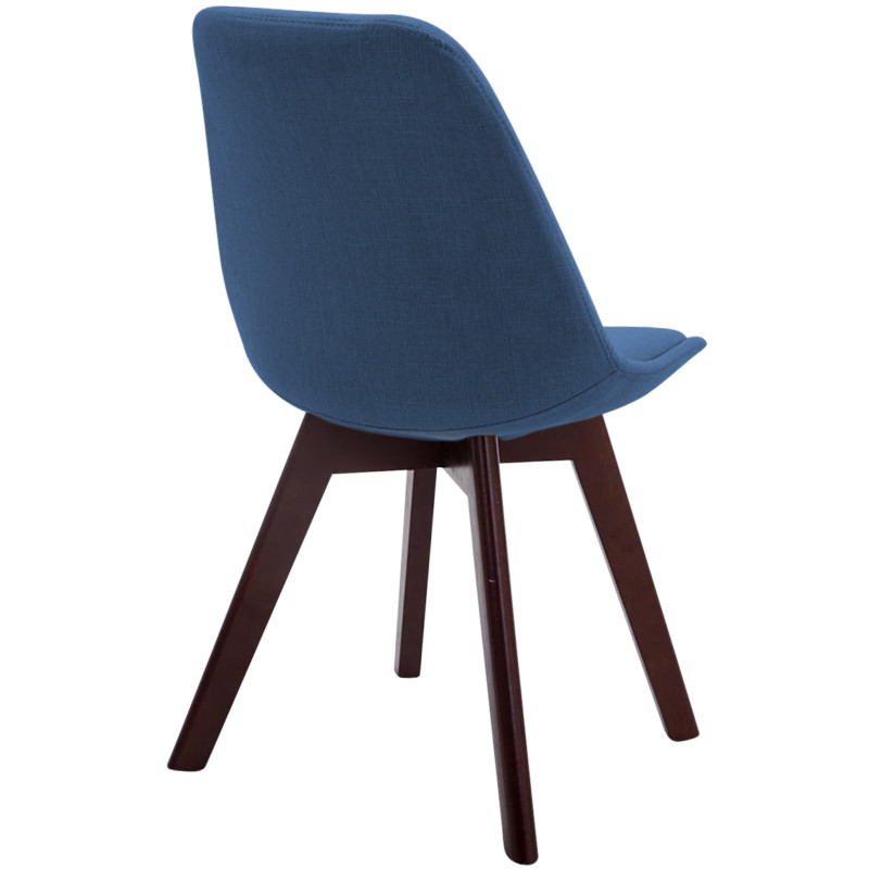 Chaise visiteur Borneo V2 en tissu noyer | bleu