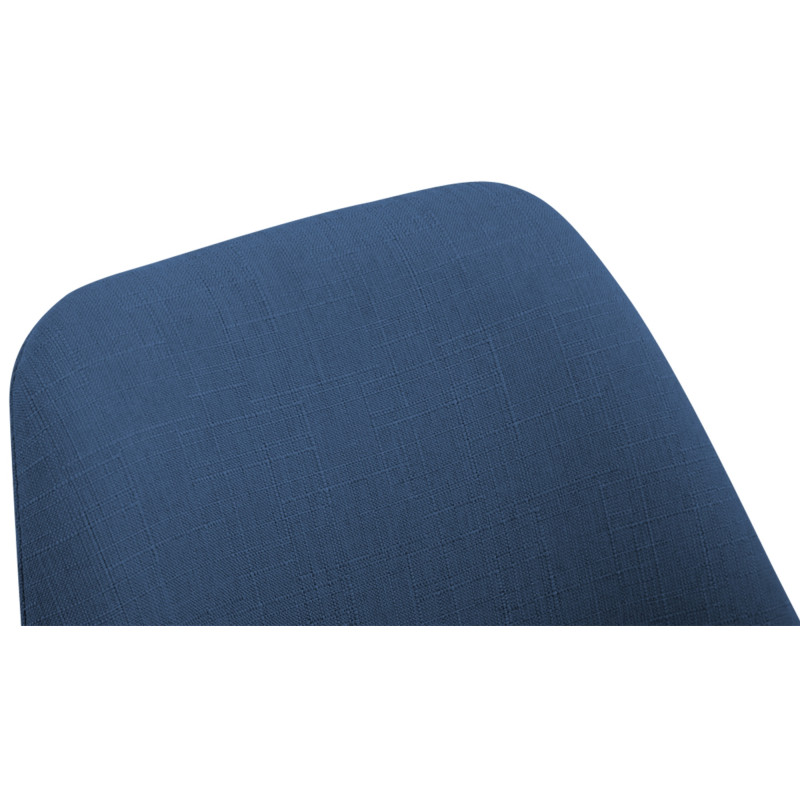 Chaise visiteur Borneo V2 en tissu noyer | bleu