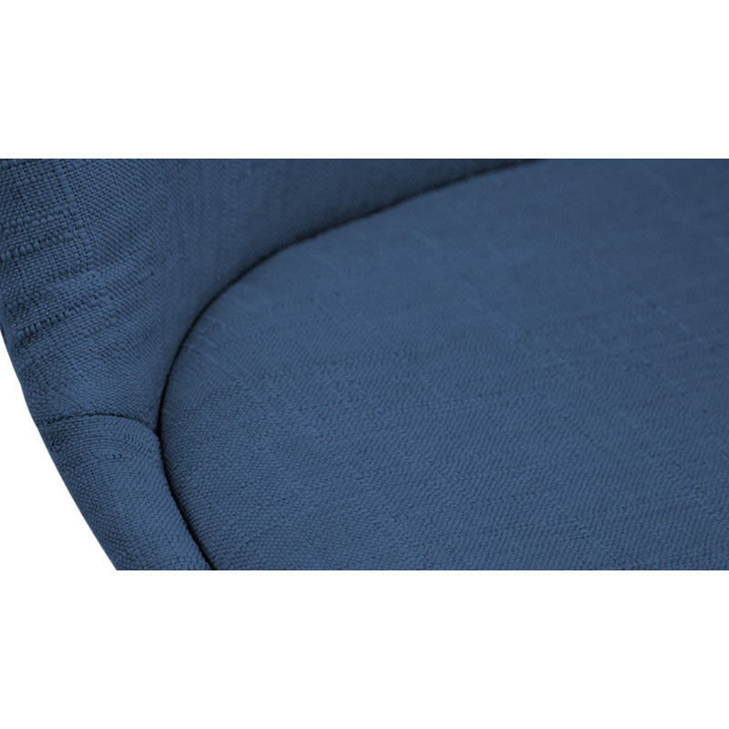 Chaise visiteur Borneo V2 en tissu noyer | bleu