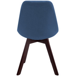 Chaise visiteur Borneo V2 en tissu noyer | bleu
