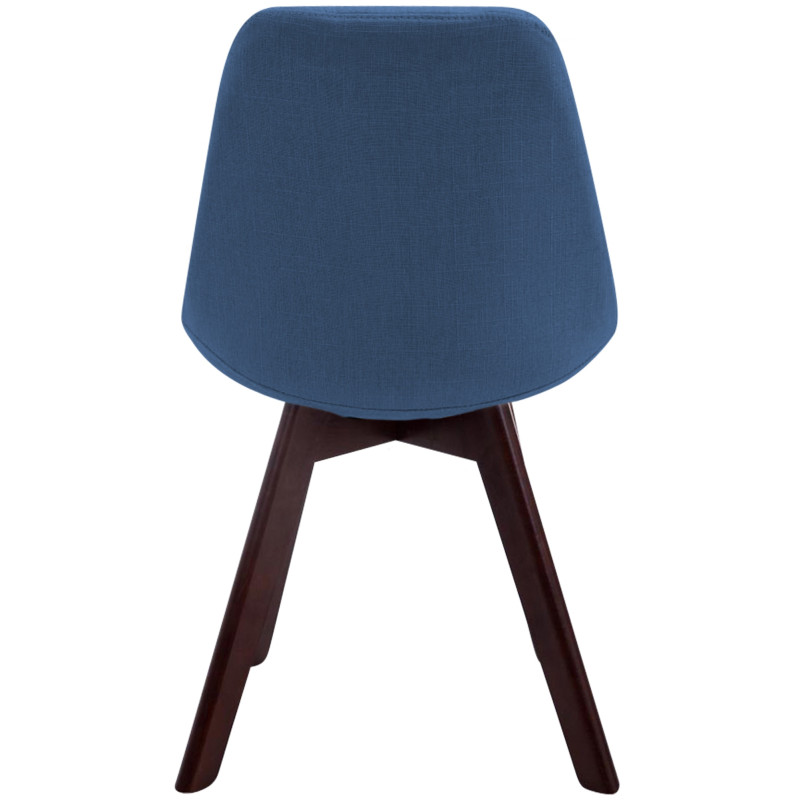 Chaise visiteur Borneo V2 en tissu noyer | bleu