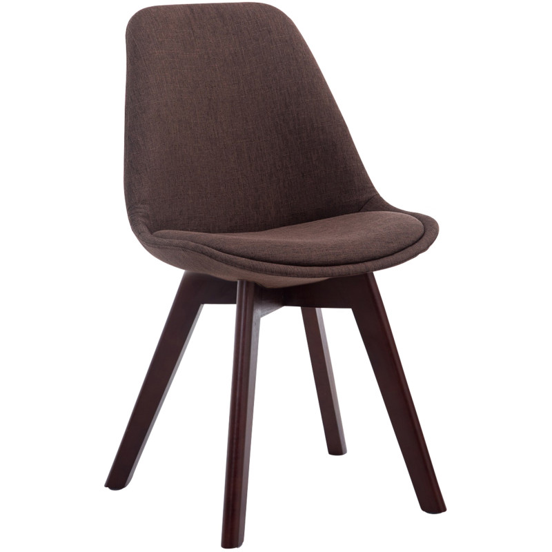 Chaise visiteur Borneo V2 en tissu noyer | brun