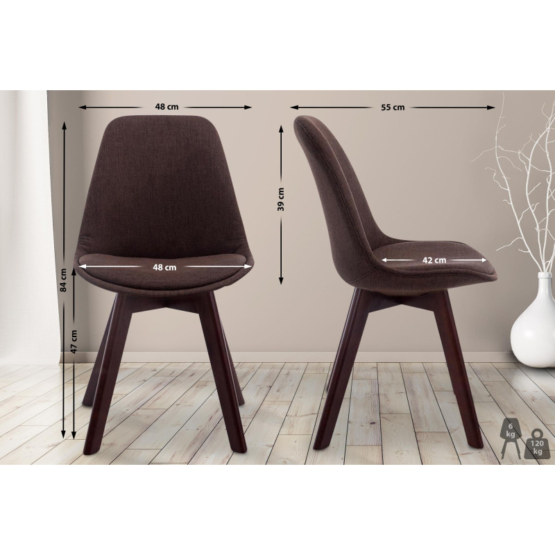 Chaise visiteur Borneo V2 en tissu noyer | brun