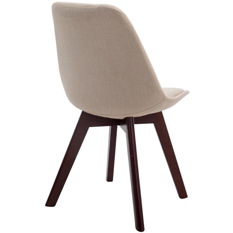 Chaise visiteur Borneo V2 en tissu noyer | crème