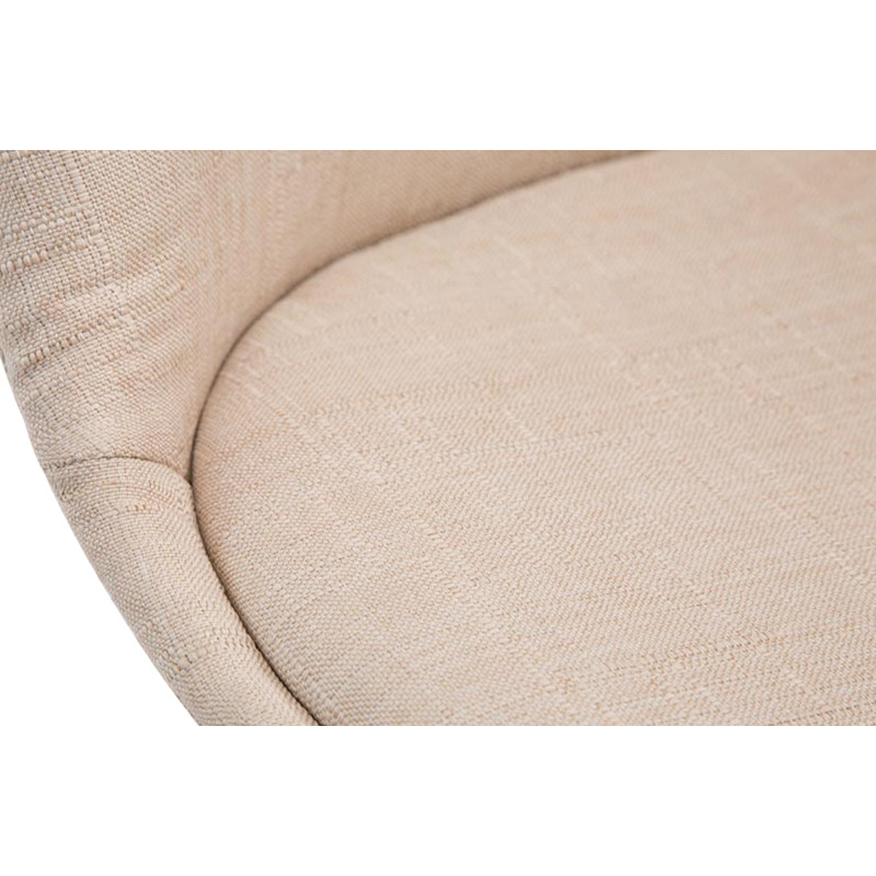Chaise visiteur Borneo V2 en tissu noyer | crème