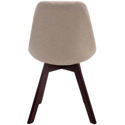 Chaise visiteur Borneo V2 en tissu noyer | crème