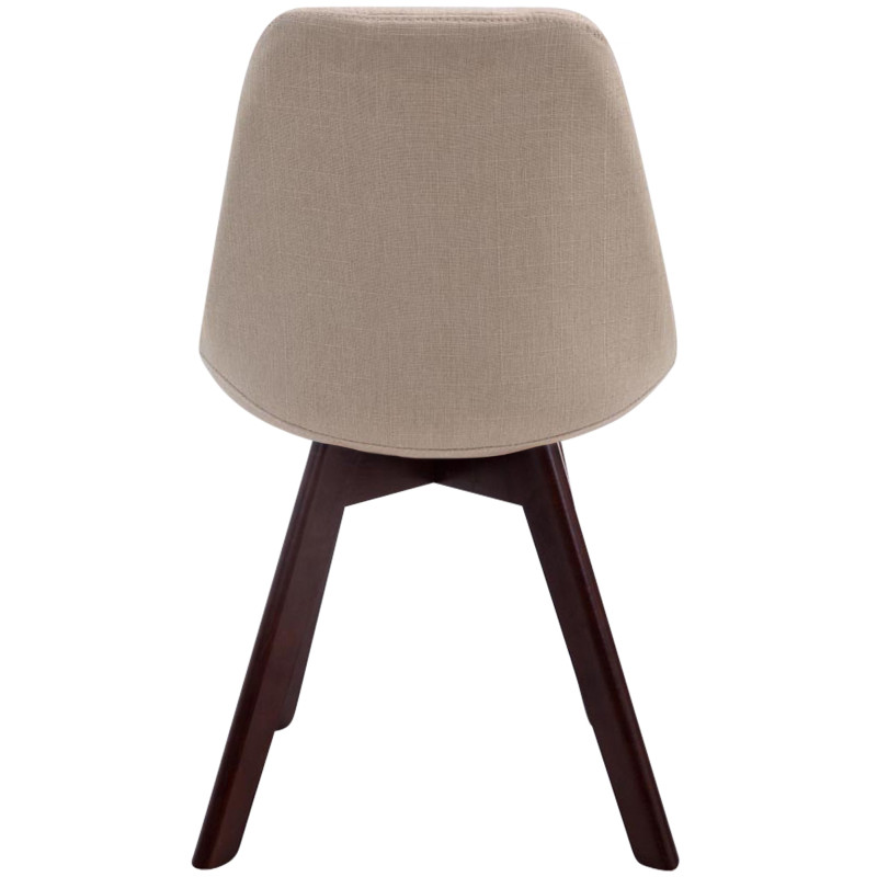 Chaise visiteur Borneo V2 en tissu noyer | crème