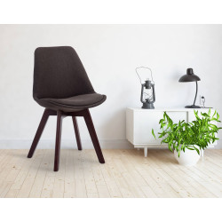Chaise visiteur Borneo V2 en tissu noyer | gris foncé
