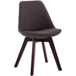Chaise visiteur Borneo V2 en tissu noyer | gris foncé
