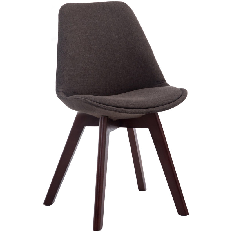Chaise visiteur Borneo V2 en tissu noyer | gris foncé
