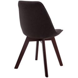 Chaise visiteur Borneo V2 en tissu noyer | gris foncé