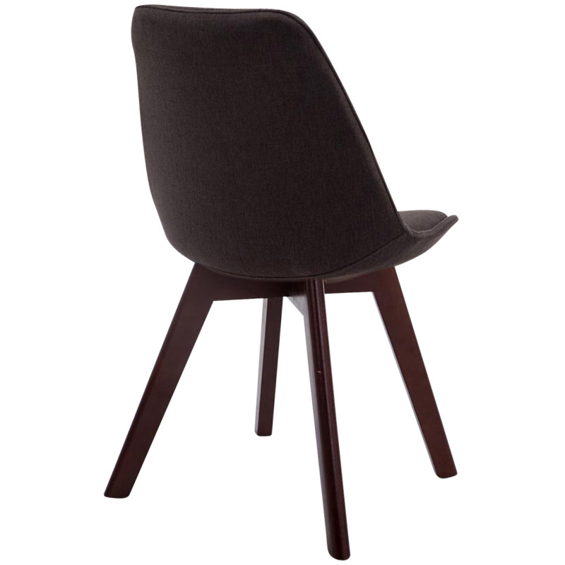 Chaise visiteur Borneo V2 en tissu noyer | gris foncé