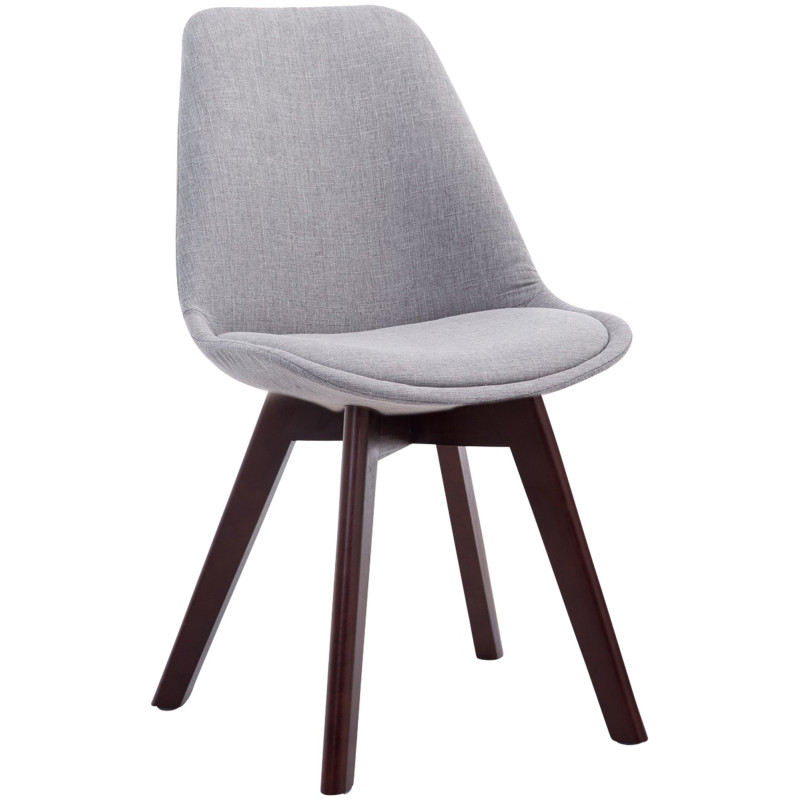 Chaise visiteur Borneo V2 en tissu noyer | gris