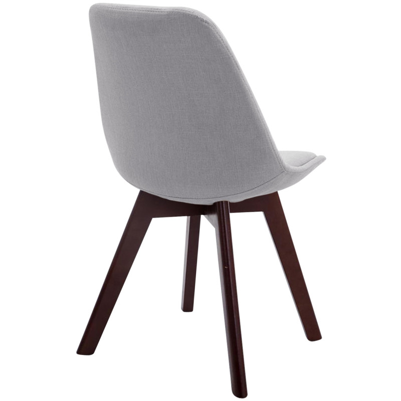 Chaise visiteur Borneo V2 en tissu noyer | gris