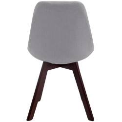 Chaise visiteur Borneo V2 en tissu noyer | gris