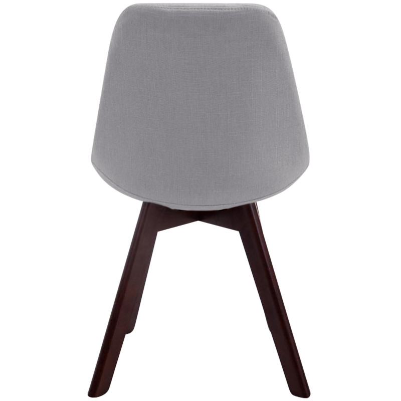 Chaise visiteur Borneo V2 en tissu noyer | gris