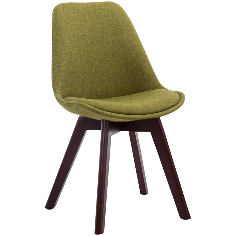Chaise visiteur Borneo V2 en tissu noyer | vert