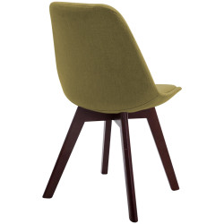 Chaise visiteur Borneo V2 en tissu noyer | vert