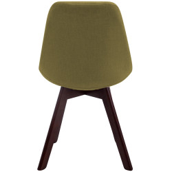 Chaise visiteur Borneo V2 en tissu noyer | vert