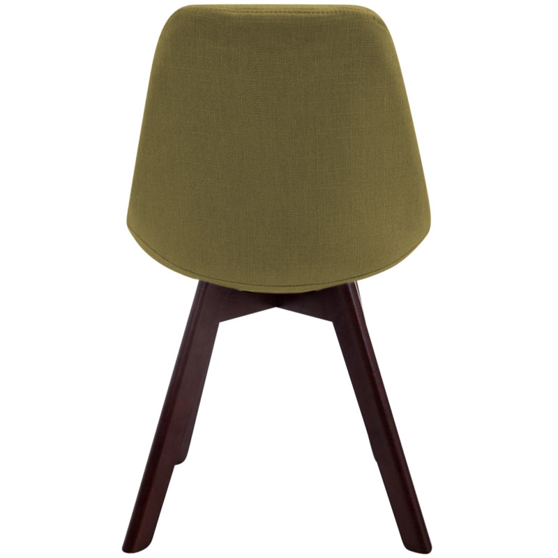 Chaise visiteur Borneo V2 en tissu noyer | vert