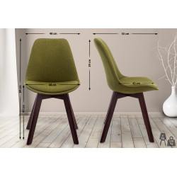 Chaise visiteur Borneo V2 en tissu noyer | vert