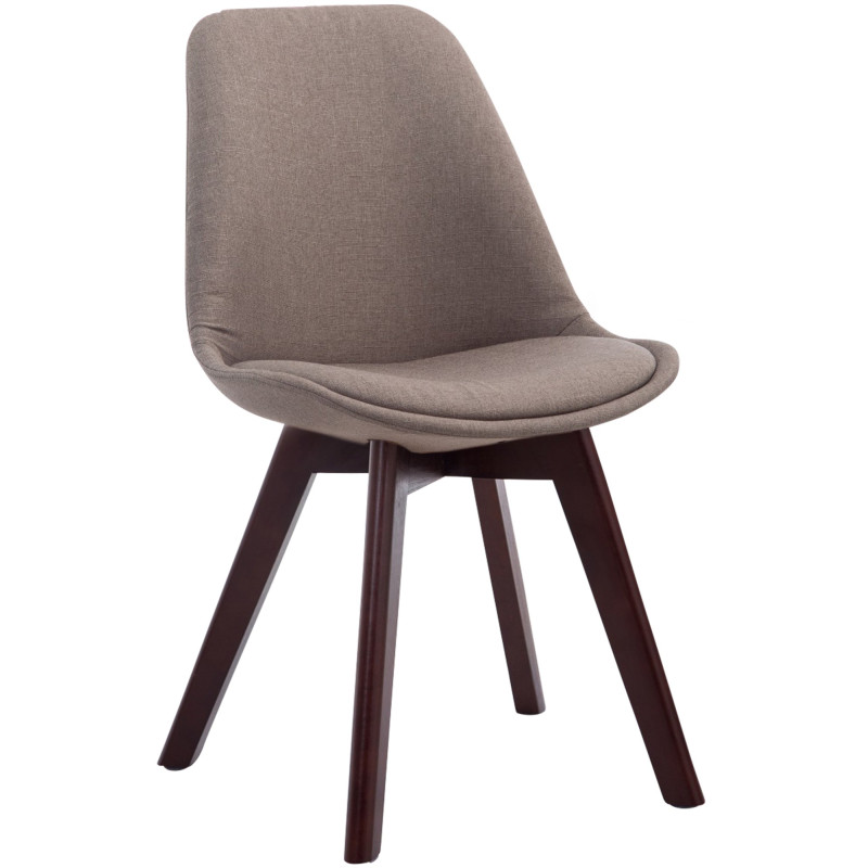 Chaise visiteur Borneo V2 en tissu noyer | taupe