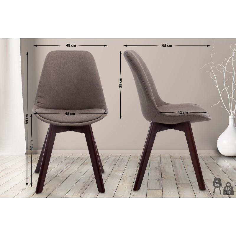 Chaise visiteur Borneo V2 en tissu noyer | taupe