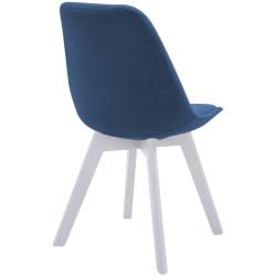 Chaise visiteur Borneo V2 en tissu blanc | bleu