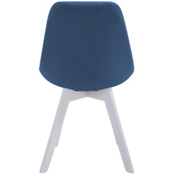Chaise visiteur Borneo V2 en tissu blanc | bleu