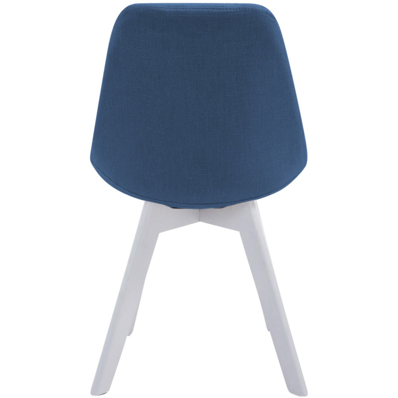 Chaise visiteur Borneo V2 en tissu blanc | bleu