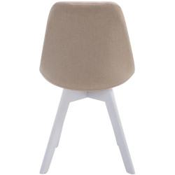 Chaise visiteur Borneo V2 en tissu blanc | crème