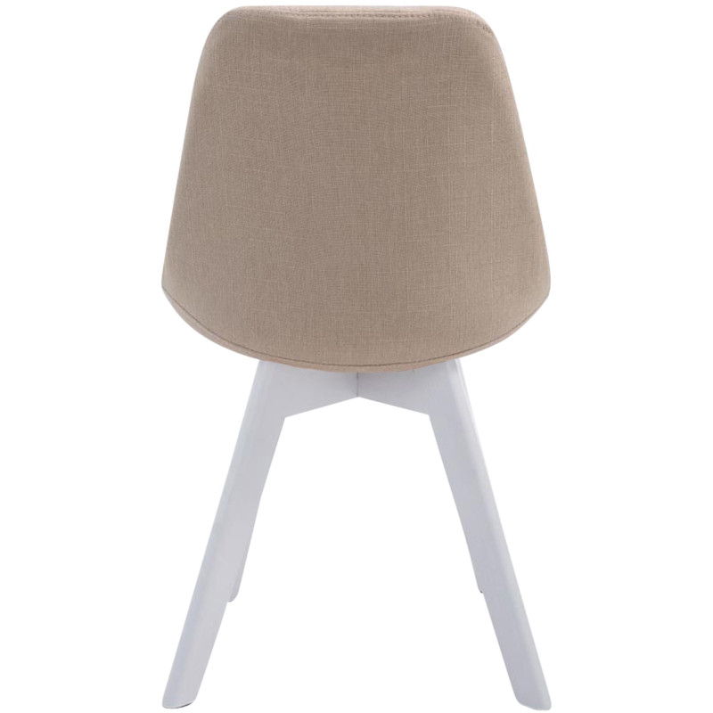 Chaise visiteur Borneo V2 en tissu blanc | crème