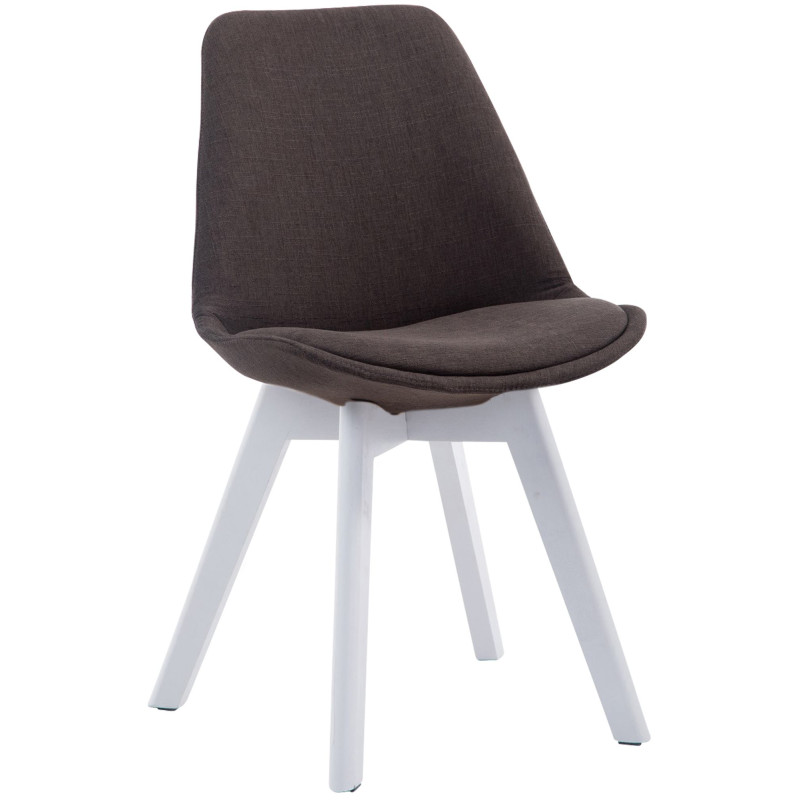 Chaise visiteur Borneo V2 en tissu blanc | gris foncé