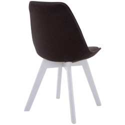 Chaise visiteur Borneo V2 en tissu blanc | gris foncé