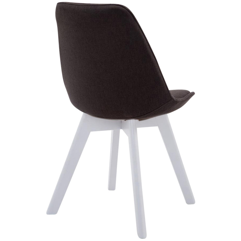 Chaise visiteur Borneo V2 en tissu blanc | gris foncé