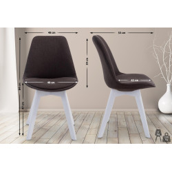 Chaise visiteur Borneo V2 en tissu blanc | gris foncé