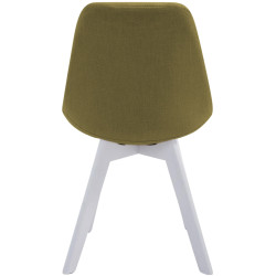 Chaise visiteur Borneo V2 en tissu blanc | vert