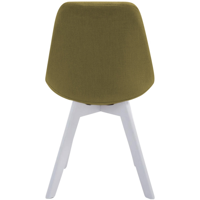 Chaise visiteur Borneo V2 en tissu blanc | vert